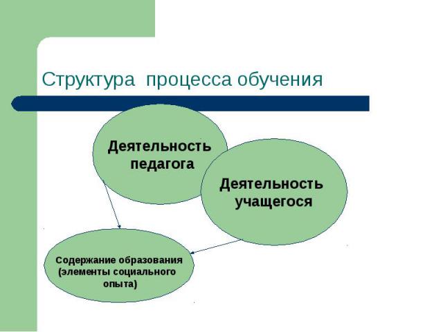 Структура процесса обучения
