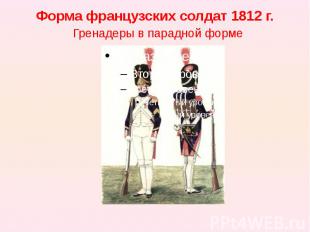 Форма французских солдат 1812 г.