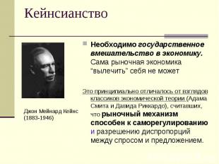 Необходимо государственное вмешательство в экономику. Сама рыночная экономика “в