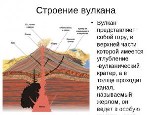 Вулкан представляет собой гору, в верхней части которой имеется углубление -вулк