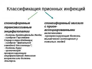 Классификация прионных инфекций