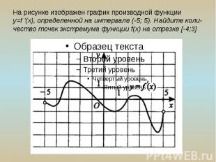 На рисунке изображен график производной функции y=f '(x), определенной на интерв
