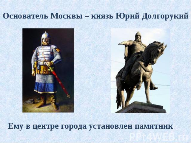Основатель Москвы – князь Юрий Долгорукий Основатель Москвы – князь Юрий Долгорукий
