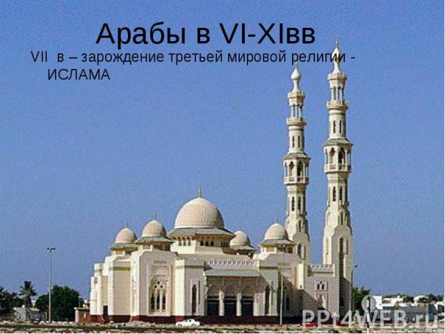 VII в – зарождение третьей мировой религии - ИСЛАМА VII в – зарождение третьей мировой религии - ИСЛАМА