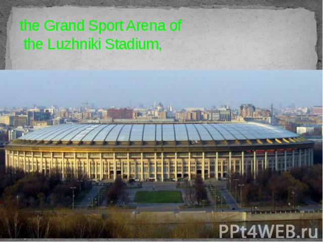 the Grand Sport Arena of the Luzhniki Stadium,