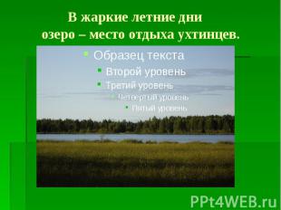 В жаркие летние дни озеро – место отдыха ухтинцев.