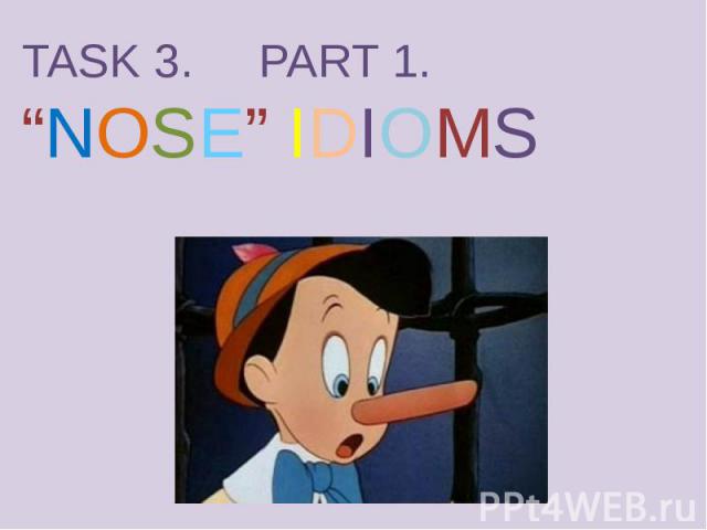 TASK 3. PART 1. “NOSE” IDIOMS