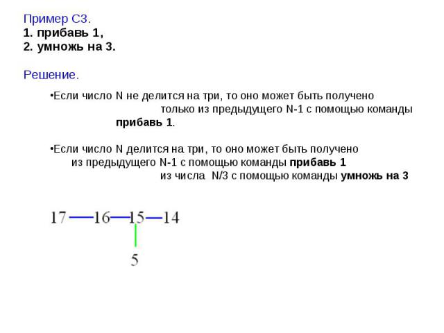 Пример С3. Пример С3. 1. прибавь 1, 2. умножь на 3. Решение.