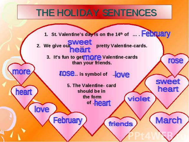 THE HOLIDAY SENTENCES