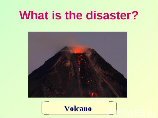What is the disaster?