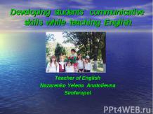 Communicative skills while teaching English