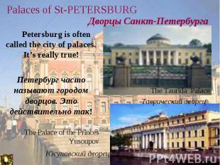 Petersburg is often called the city of palaces. It’s really true! Petersburg is