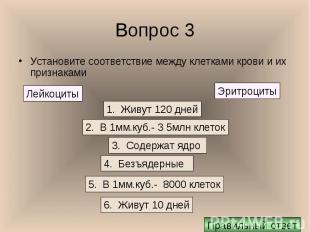 Установите соответствие между клетками крови и их признаками Установите соответс