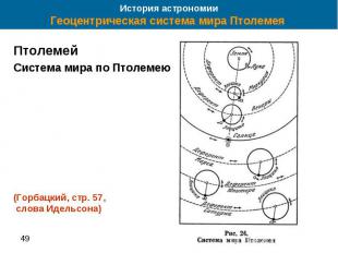 История астрономии Геоцентрическая система мира Птолемея Птолемей Система мира п