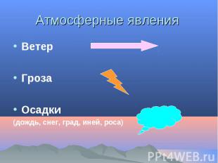 Ветер Ветер Гроза Осадки (дождь, снег, град, иней, роса)