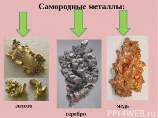 . Самородные металлы: золото медь серебро