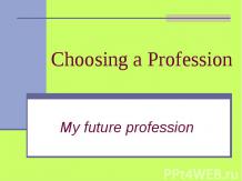 Choosing a Profession
