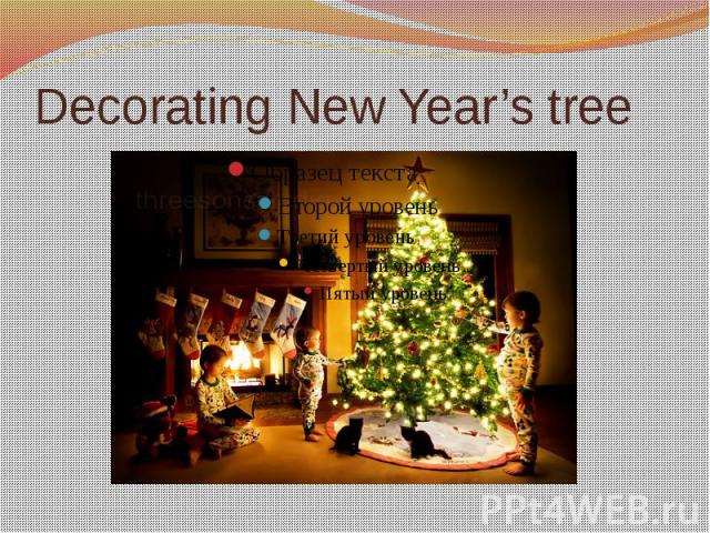 Decorating New Year’s tree