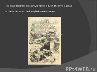 The novel &quot;Robinson Crusoe&quot; was written in 1719. The novel is praise t