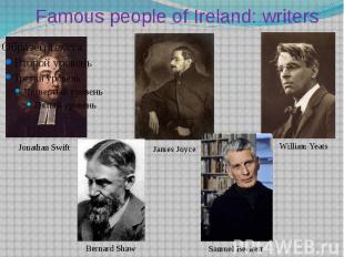 Famous people оf Ireland: writers