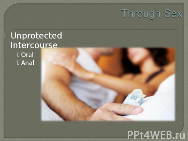Unprotected Intercourse Unprotected Intercourse Oral Anal