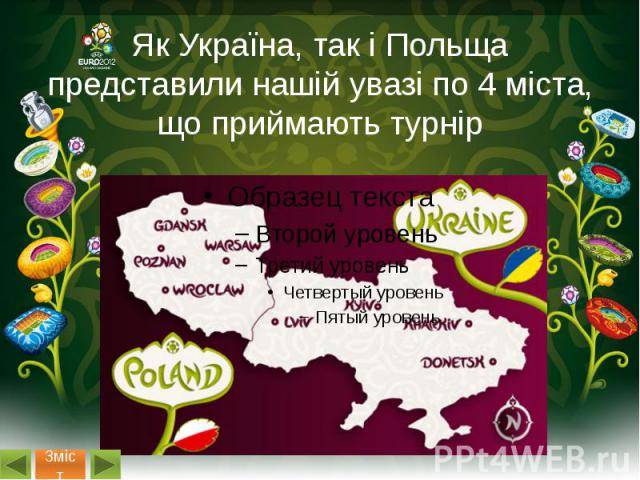 Як Україна, так і Польща представили нашій увазі по 4 міста, що приймають турнір
