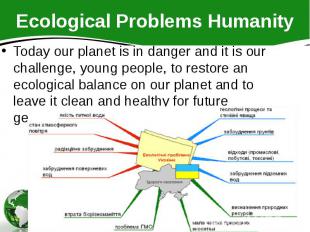 Ecological Problems Humanity Today our planet is in danger and it is our challen