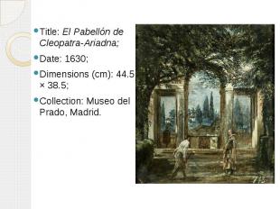 Title: El Pabellón de Cleopatra-Ariadna; Title: El Pabellón de Cleopatra-Ariadna