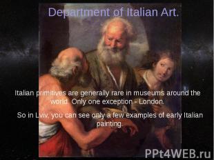 Department of Italian Art.