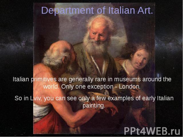 Department of Italian Art.