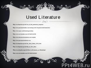 Used Literature http://en.wikipedia.org/wiki/List_of_film_production_companies h