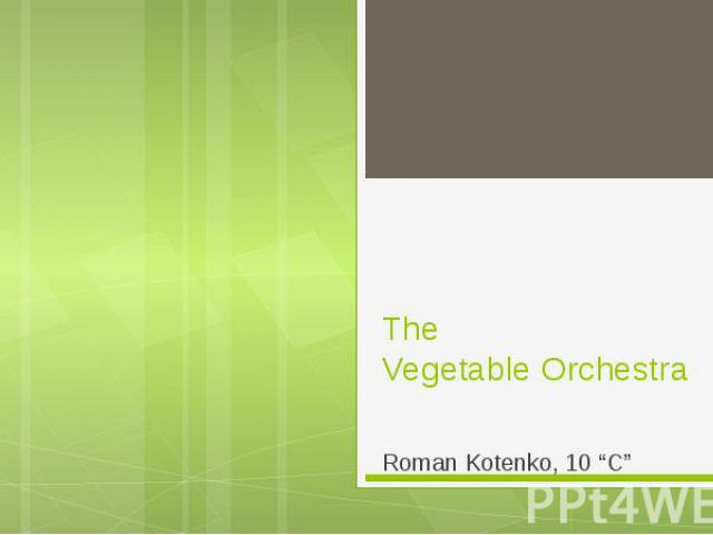 The Vegetable Orchestra Roman Kotenko, 10 “C”