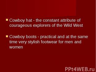 Cowboy hat - the constant attribute of courageous explorers of the Wild West Cow
