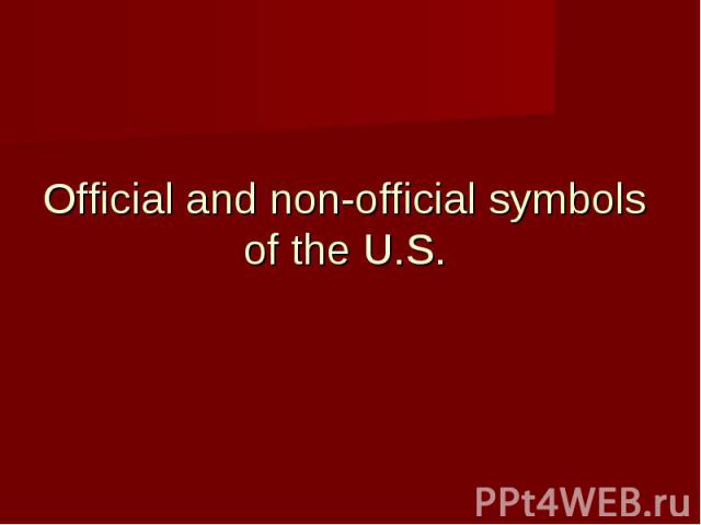 Official and non-official symbols of the U.S.