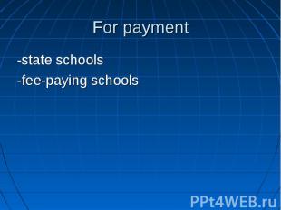 -state schools -state schools -fee-paying schools