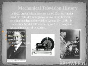 Mechanical Television History