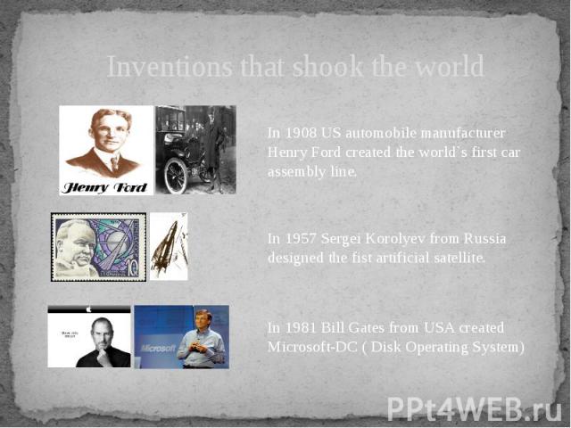 Inventions that shook the world
