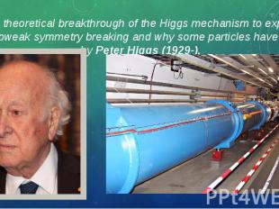 The theoretical breakthrough of the Higgs mechanism to explain electroweak symme