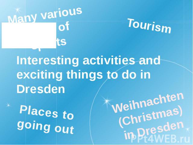 Interesting activities and exciting things to do in Dresden