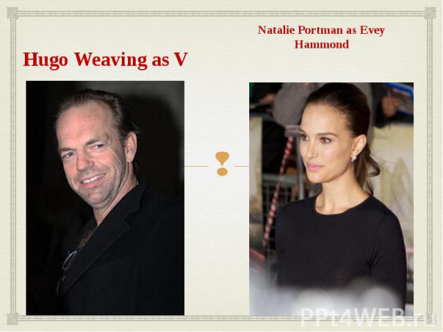 Hugo Weaving as V Natalie Portman as Evey Hammond