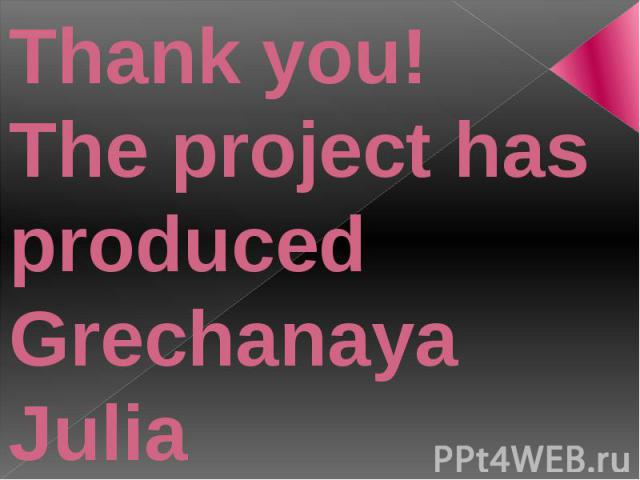 Thank you! The project has produced Grechanaya Julia