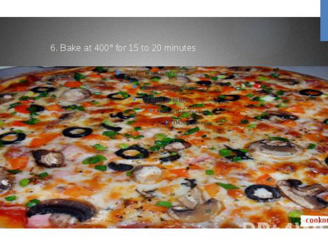 6. Bake at 400° for 15 to 20 minutes
