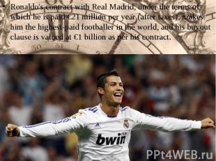 Ronaldo's contract with Real Madrid, under the terms of which he is paid €21&nbs