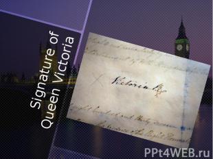 Signature of Queen Victoria