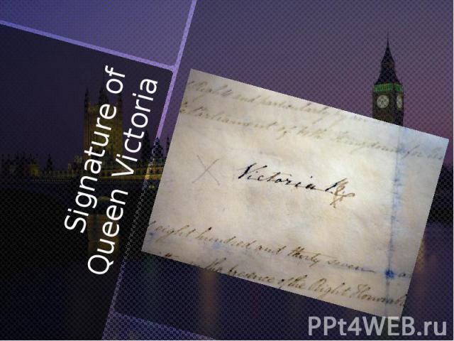 Signature of Queen Victoria