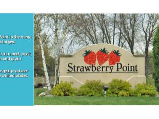 Strawberry Point is the home of the world's largest strawberry. Strawberry Point
