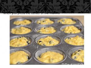 Once evenly placed, put the muffins into the ready oven for about 20 minutes unt