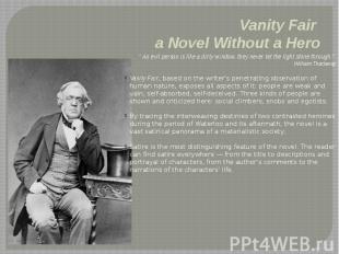 Vanity Fair a Novel Without a Hero
