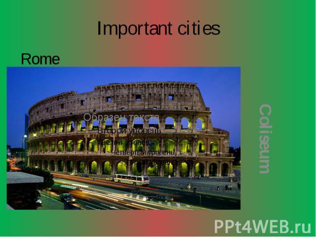 Important cities Rome