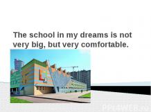 The school in my dreams is not very big, but very comfortable.